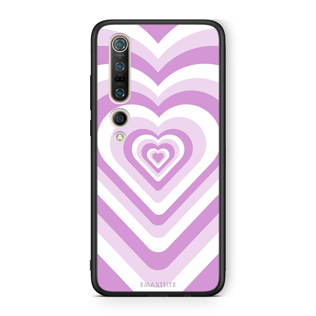 Xiaomi Mi 10 Lilac Hearts θήκη από τη Smartfits με σχέδιο στο πίσω μέρος και μαύρο περίβλημα | Smartphone case with colorful back and black bezels by Smartfits