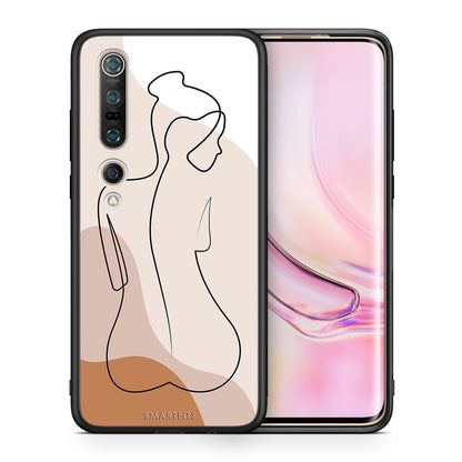 Θήκη Xiaomi Mi 10 LineArt Woman από τη Smartfits με σχέδιο στο πίσω μέρος και μαύρο περίβλημα | Xiaomi Mi 10 LineArt Woman case with colorful back and black bezels