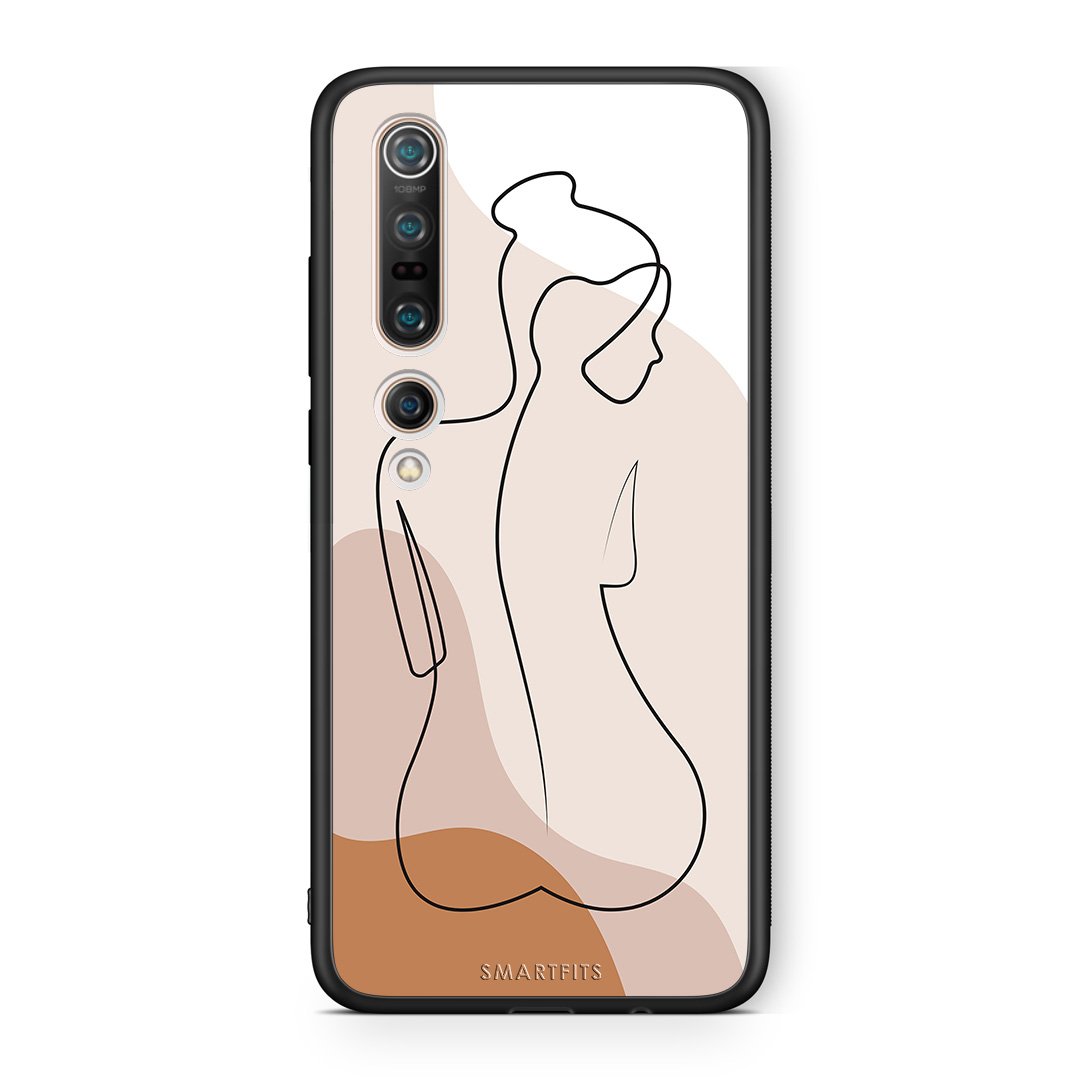 Xiaomi Mi 10 LineArt Woman θήκη από τη Smartfits με σχέδιο στο πίσω μέρος και μαύρο περίβλημα | Smartphone case with colorful back and black bezels by Smartfits