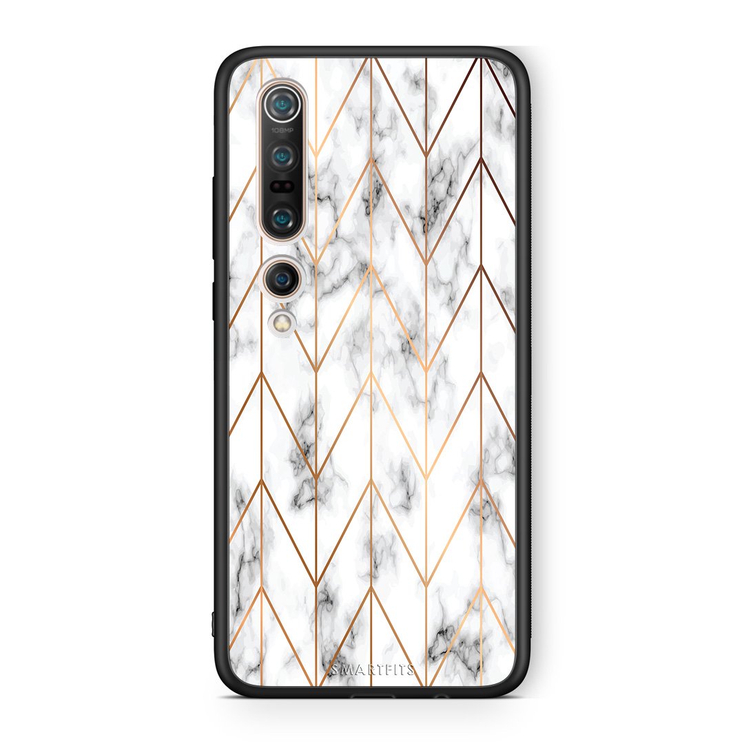 44 - Xiaomi Mi 10 Pro  Gold Geometric Marble case, cover, bumper