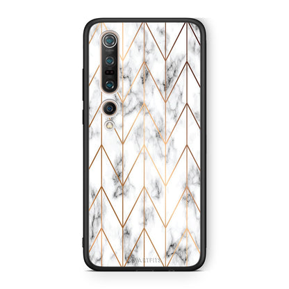 44 - Xiaomi Mi 10 Pro  Gold Geometric Marble case, cover, bumper