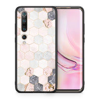 Thumbnail for Θήκη Xiaomi Mi 10 Pro Hexagon Pink Marble από τη Smartfits με σχέδιο στο πίσω μέρος και μαύρο περίβλημα | Xiaomi Mi 10 Pro Hexagon Pink Marble case with colorful back and black bezels