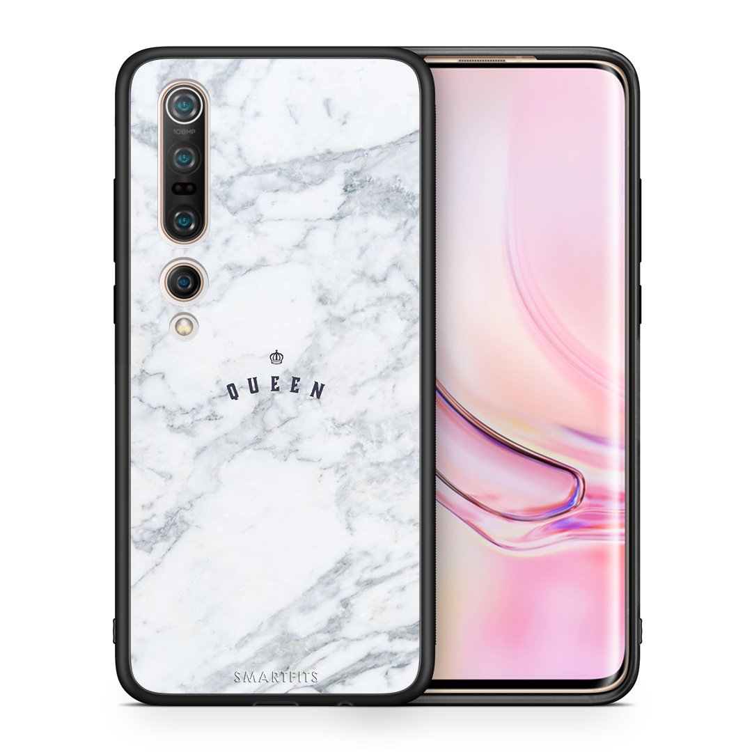 Θήκη Xiaomi Mi 10 Queen Marble από τη Smartfits με σχέδιο στο πίσω μέρος και μαύρο περίβλημα | Xiaomi Mi 10 Queen Marble case with colorful back and black bezels