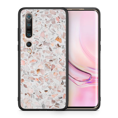 Θήκη Xiaomi Mi 10 Marble Terrazzo από τη Smartfits με σχέδιο στο πίσω μέρος και μαύρο περίβλημα | Xiaomi Mi 10 Marble Terrazzo case with colorful back and black bezels
