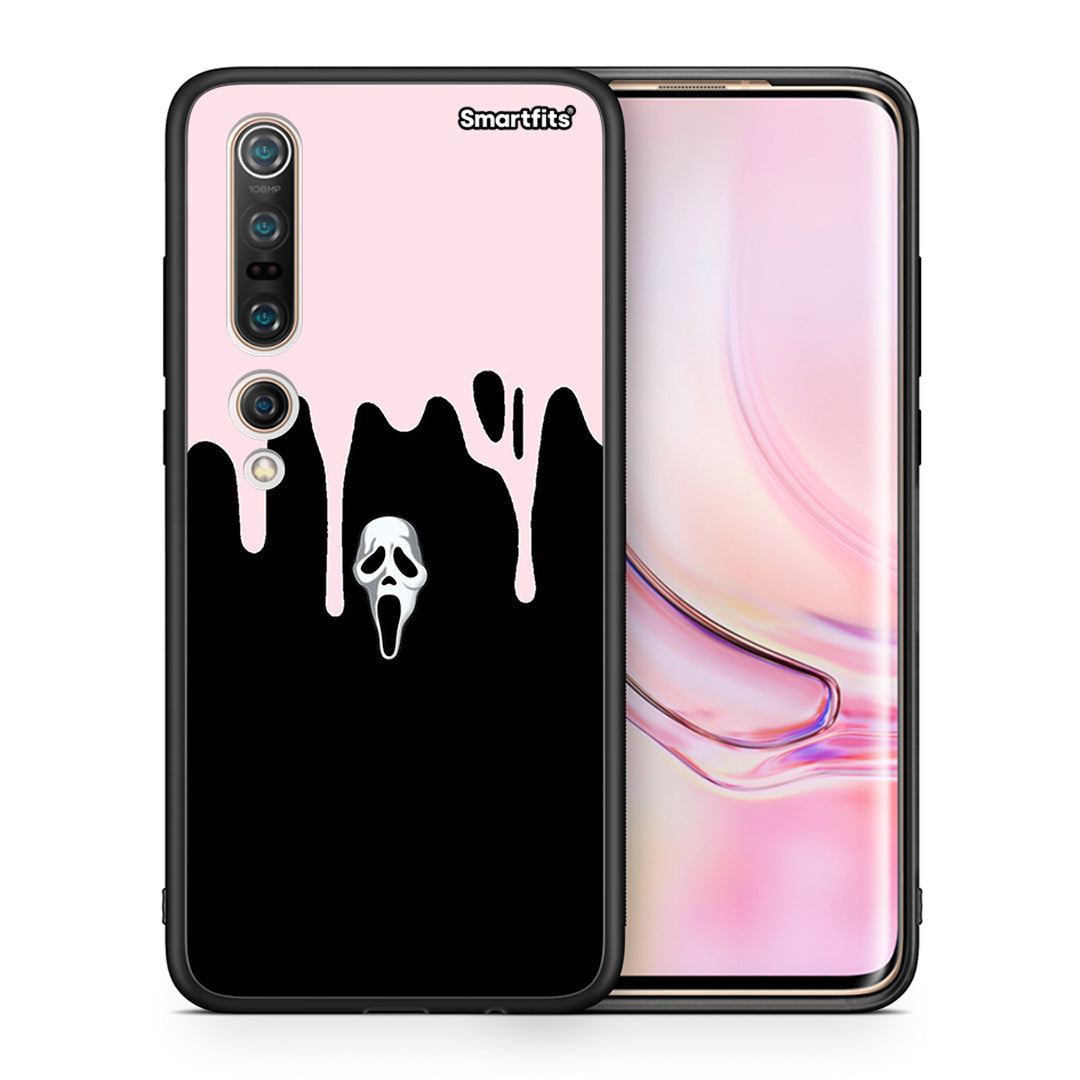 Θήκη Xiaomi Mi 10 Pro Melting Halloween Mask από τη Smartfits με σχέδιο στο πίσω μέρος και μαύρο περίβλημα | Xiaomi Mi 10 Pro Melting Halloween Mask case with colorful back and black bezels