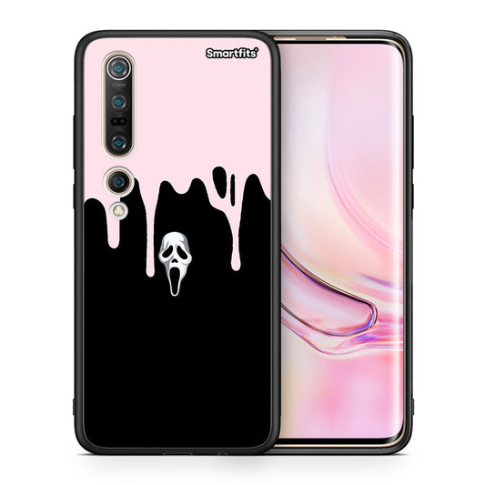 Θήκη Xiaomi Mi 10 Melting Halloween Mask από τη Smartfits με σχέδιο στο πίσω μέρος και μαύρο περίβλημα | Xiaomi Mi 10 Melting Halloween Mask case with colorful back and black bezels