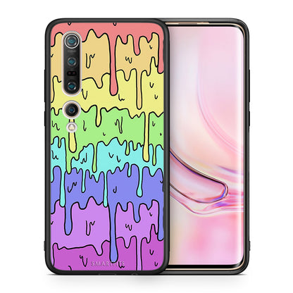 Θήκη Xiaomi Mi 10 Pro Melting Rainbow από τη Smartfits με σχέδιο στο πίσω μέρος και μαύρο περίβλημα | Xiaomi Mi 10 Pro Melting Rainbow case with colorful back and black bezels