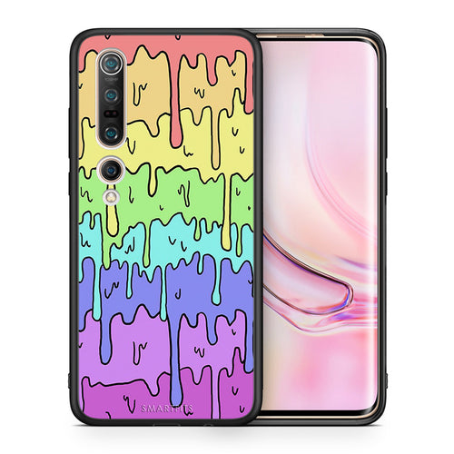 Θήκη Xiaomi Mi 10 Pro Melting Rainbow από τη Smartfits με σχέδιο στο πίσω μέρος και μαύρο περίβλημα | Xiaomi Mi 10 Pro Melting Rainbow case with colorful back and black bezels
