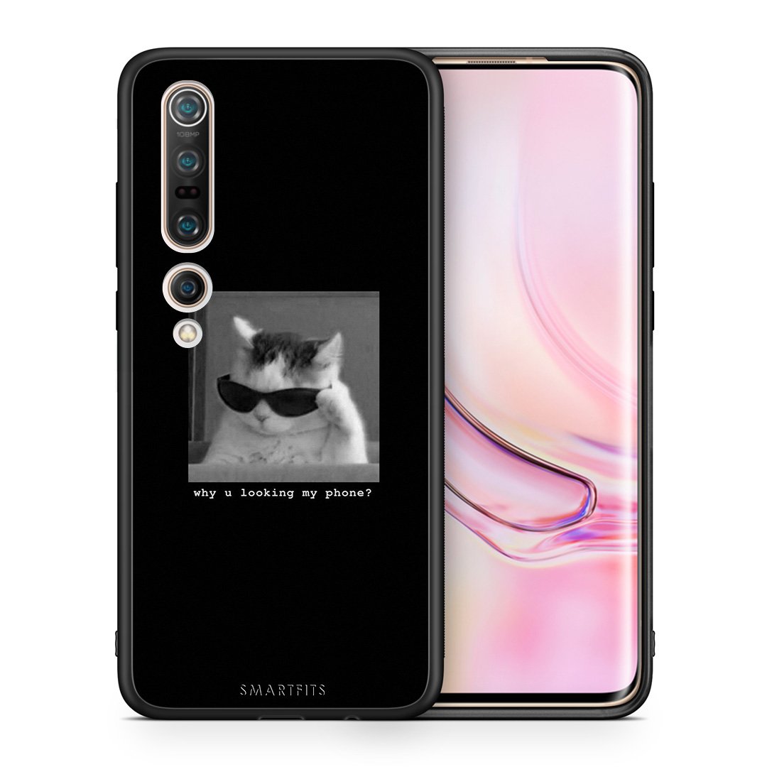 Θήκη Xiaomi Mi 10 Pro Meme Cat από τη Smartfits με σχέδιο στο πίσω μέρος και μαύρο περίβλημα | Xiaomi Mi 10 Pro Meme Cat case with colorful back and black bezels