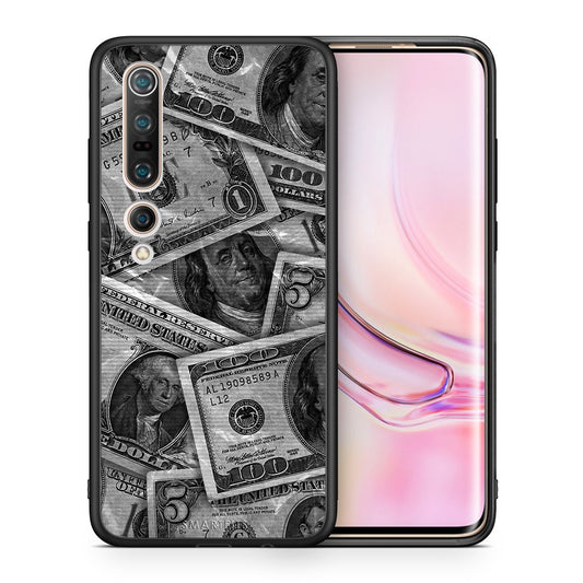 Θήκη Xiaomi Mi 10 Pro Money Dollars από τη Smartfits με σχέδιο στο πίσω μέρος και μαύρο περίβλημα | Xiaomi Mi 10 Pro Money Dollars case with colorful back and black bezels