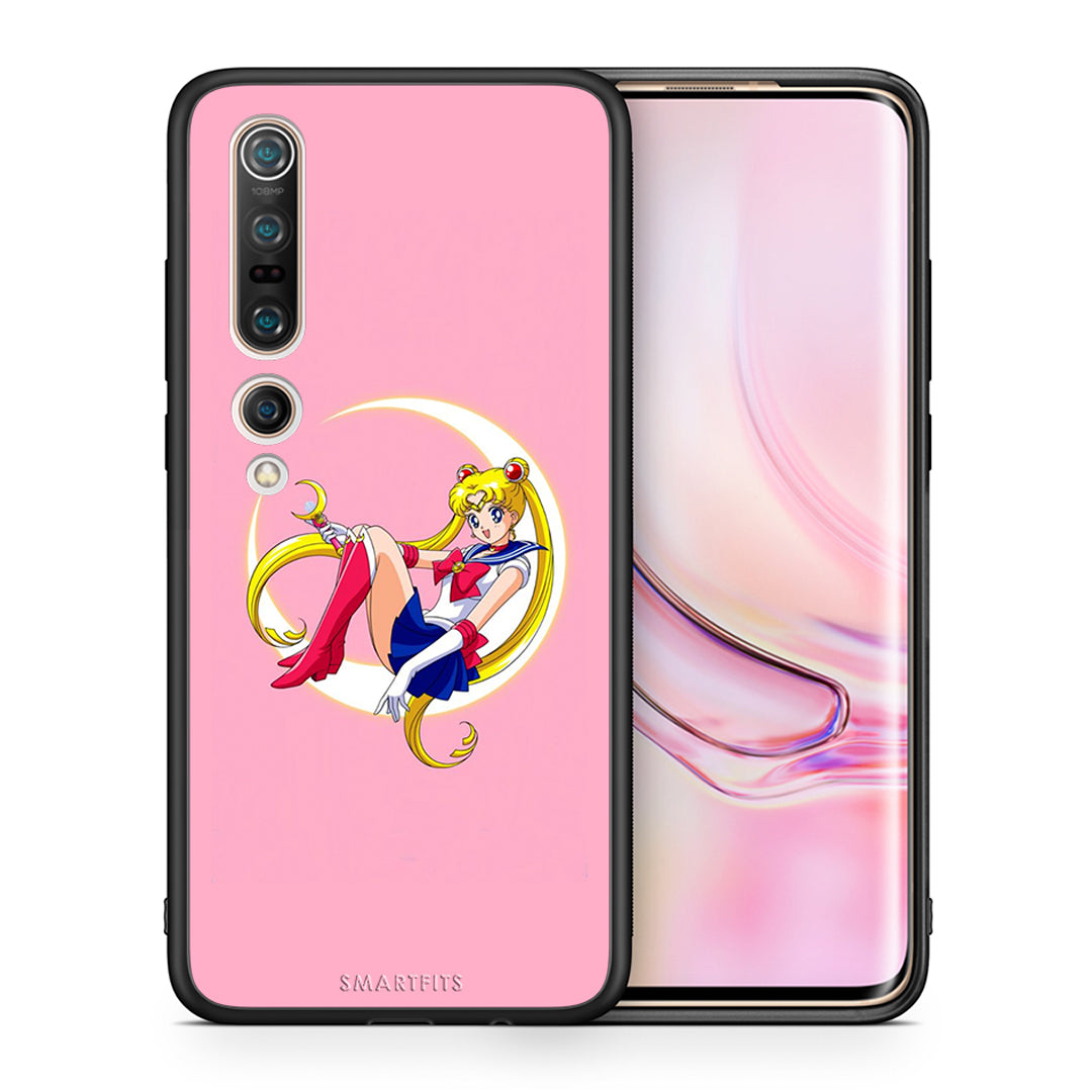 Θήκη Xiaomi Mi 10 Pro Moon Girl από τη Smartfits με σχέδιο στο πίσω μέρος και μαύρο περίβλημα | Xiaomi Mi 10 Pro Moon Girl case with colorful back and black bezels