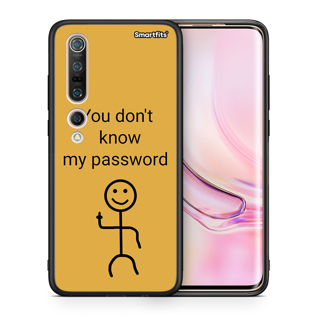 Θήκη Xiaomi Mi 10 My Password από τη Smartfits με σχέδιο στο πίσω μέρος και μαύρο περίβλημα | Xiaomi Mi 10 My Password case with colorful back and black bezels