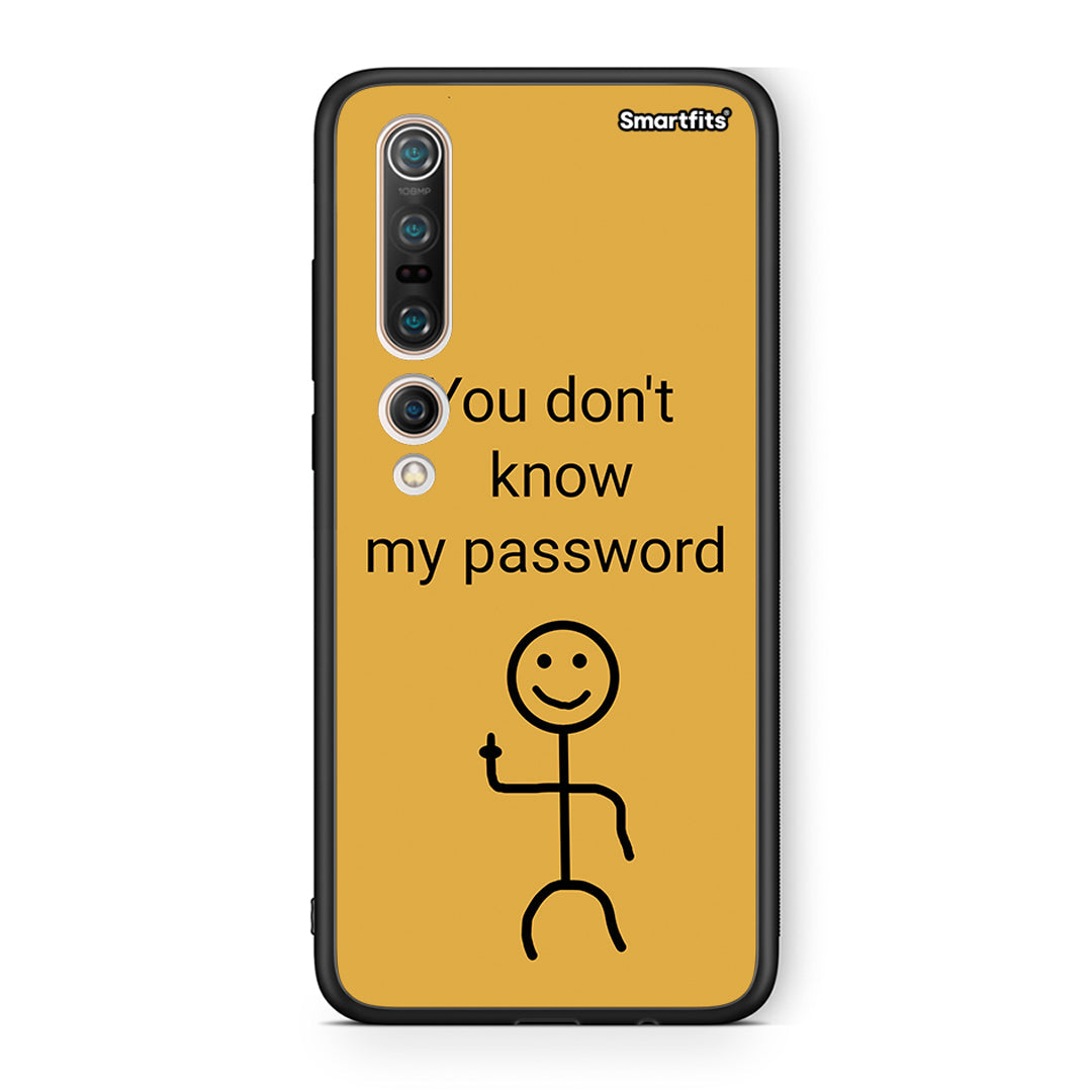 Xiaomi Mi 10 My Password Θήκη από τη Smartfits με σχέδιο στο πίσω μέρος και μαύρο περίβλημα | Smartphone case with colorful back and black bezels by Smartfits