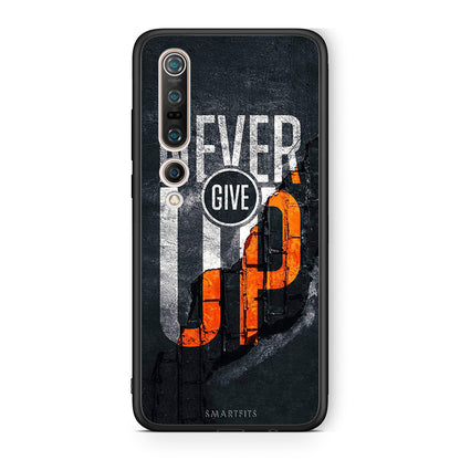 Xiaomi Mi 10 Never Give Up Θήκη Αγίου Βαλεντίνου από τη Smartfits με σχέδιο στο πίσω μέρος και μαύρο περίβλημα | Smartphone case with colorful back and black bezels by Smartfits