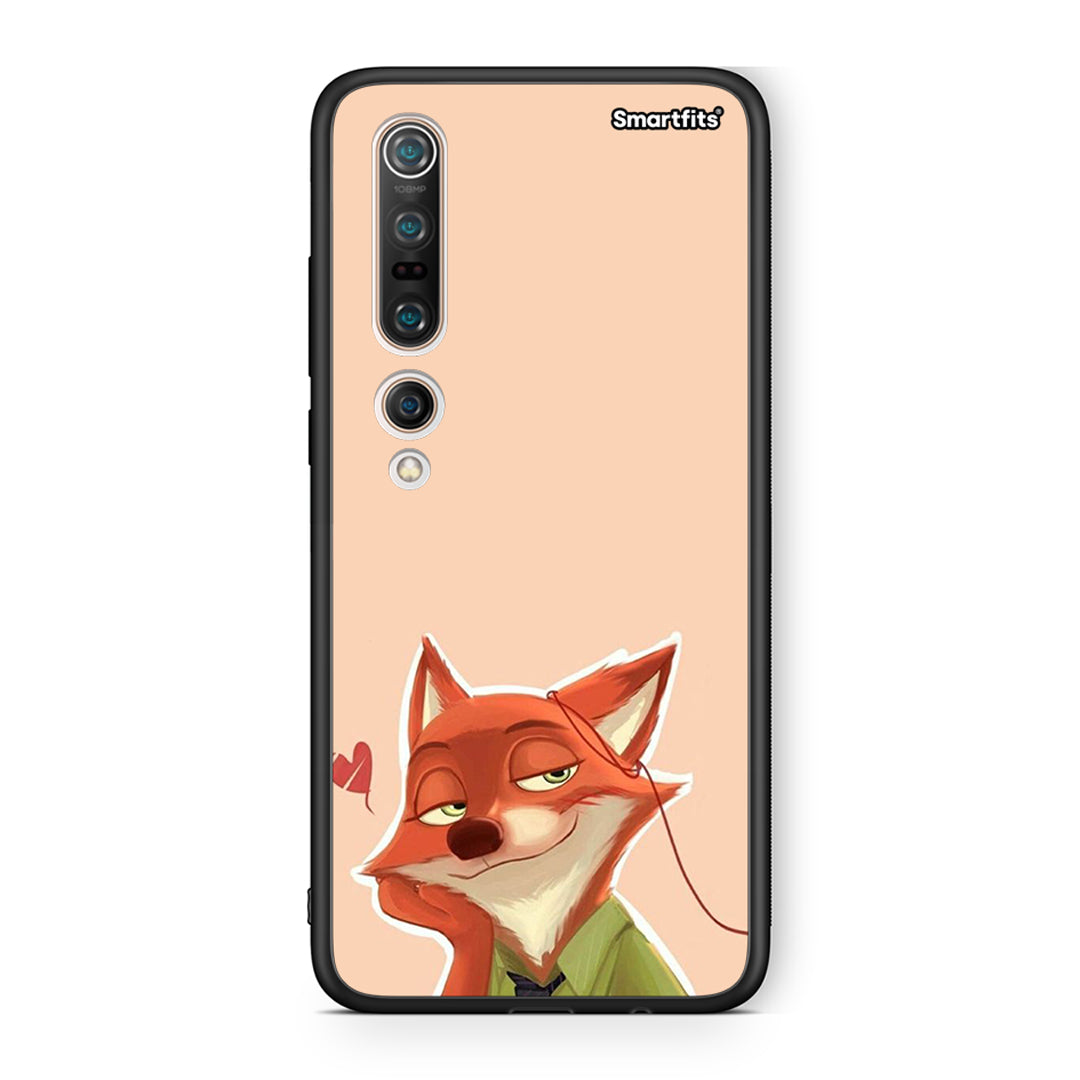 Xiaomi Mi 10 Pro Nick Wilde And Judy Hopps Love 1 θήκη από τη Smartfits με σχέδιο στο πίσω μέρος και μαύρο περίβλημα | Smartphone case with colorful back and black bezels by Smartfits