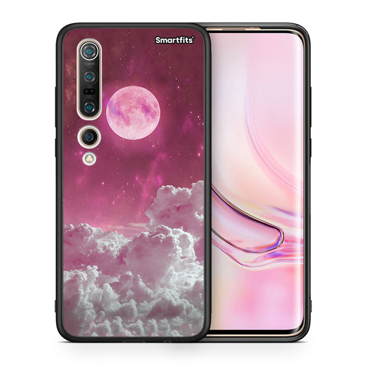 Θήκη Xiaomi Mi 10 Pink Moon από τη Smartfits με σχέδιο στο πίσω μέρος και μαύρο περίβλημα | Xiaomi Mi 10 Pink Moon case with colorful back and black bezels