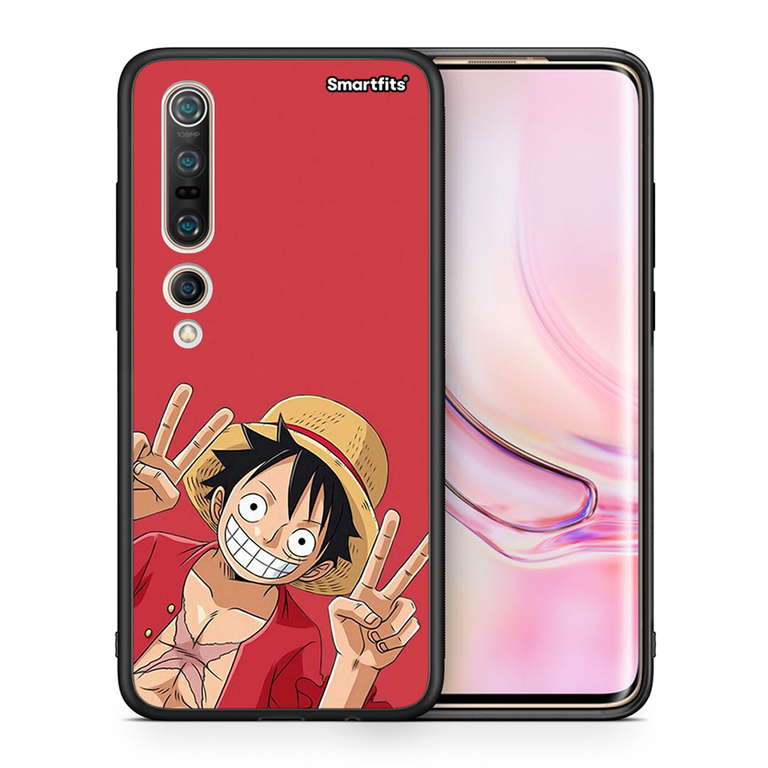 Θήκη Xiaomi Mi 10 Pirate Luffy από τη Smartfits με σχέδιο στο πίσω μέρος και μαύρο περίβλημα | Xiaomi Mi 10 Pirate Luffy case with colorful back and black bezels
