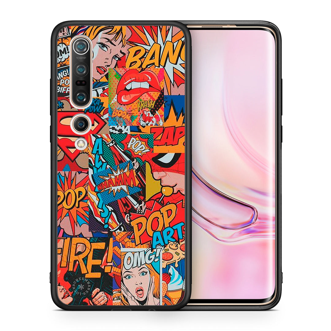 Θήκη Xiaomi Mi 10 PopArt OMG από τη Smartfits με σχέδιο στο πίσω μέρος και μαύρο περίβλημα | Xiaomi Mi 10 PopArt OMG case with colorful back and black bezels