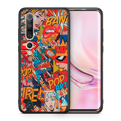 Θήκη Xiaomi Mi 10 PopArt OMG από τη Smartfits με σχέδιο στο πίσω μέρος και μαύρο περίβλημα | Xiaomi Mi 10 PopArt OMG case with colorful back and black bezels