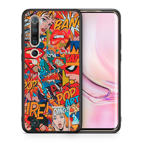 Θήκη Xiaomi Mi 10 PopArt OMG από τη Smartfits με σχέδιο στο πίσω μέρος και μαύρο περίβλημα | Xiaomi Mi 10 PopArt OMG case with colorful back and black bezels