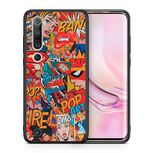 Θήκη Xiaomi Mi 10 PopArt OMG από τη Smartfits με σχέδιο στο πίσω μέρος και μαύρο περίβλημα | Xiaomi Mi 10 PopArt OMG case with colorful back and black bezels