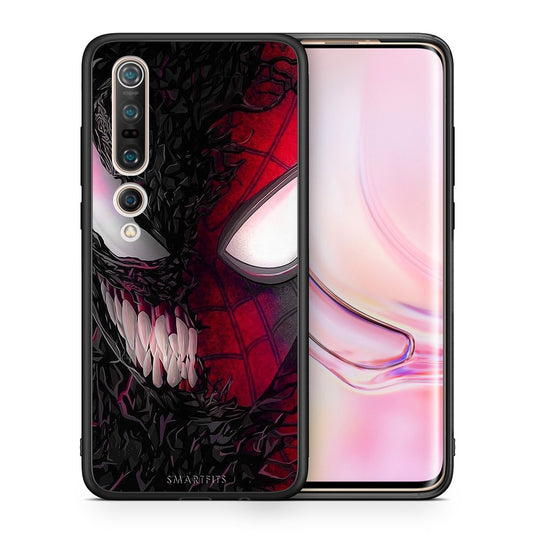 Θήκη Xiaomi Mi 10 SpiderVenom PopArt από τη Smartfits με σχέδιο στο πίσω μέρος και μαύρο περίβλημα | Xiaomi Mi 10 SpiderVenom PopArt case with colorful back and black bezels