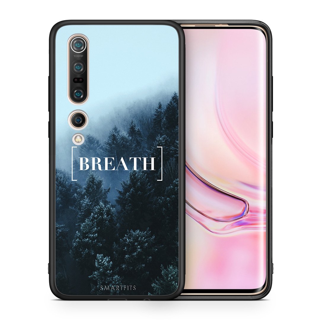 Θήκη Xiaomi Mi 10 Breath Quote από τη Smartfits με σχέδιο στο πίσω μέρος και μαύρο περίβλημα | Xiaomi Mi 10 Breath Quote case with colorful back and black bezels