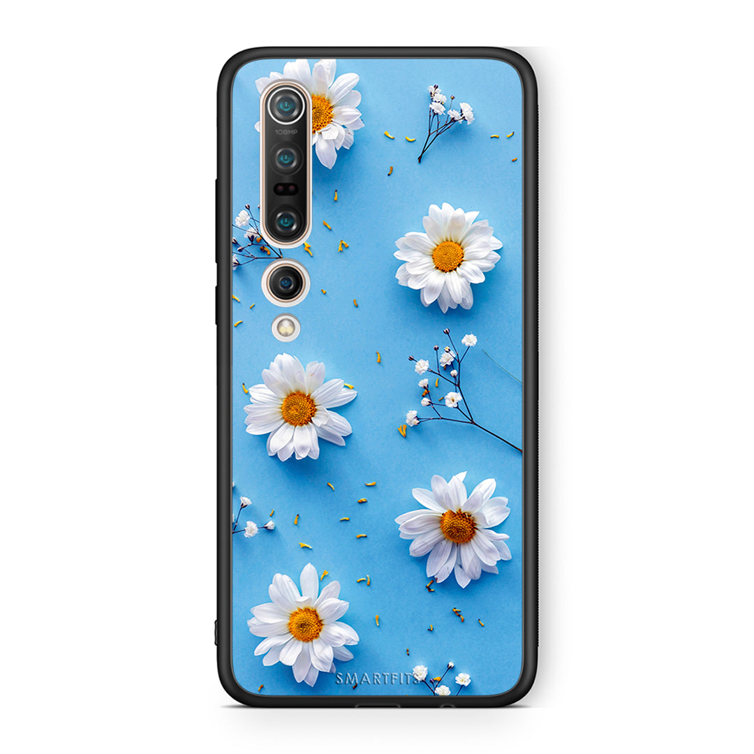 Xiaomi Mi 10 Pro Real Daisies θήκη από τη Smartfits με σχέδιο στο πίσω μέρος και μαύρο περίβλημα | Smartphone case with colorful back and black bezels by Smartfits