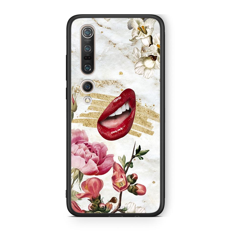 Xiaomi Mi 10 Red Lips θήκη από τη Smartfits με σχέδιο στο πίσω μέρος και μαύρο περίβλημα | Smartphone case with colorful back and black bezels by Smartfits