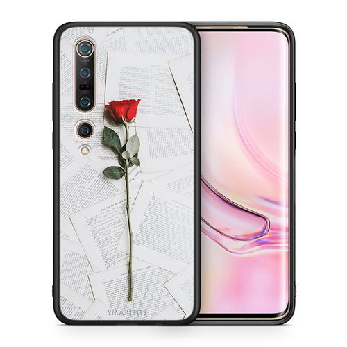 Θήκη Xiaomi Mi 10 Red Rose από τη Smartfits με σχέδιο στο πίσω μέρος και μαύρο περίβλημα | Xiaomi Mi 10 Red Rose case with colorful back and black bezels