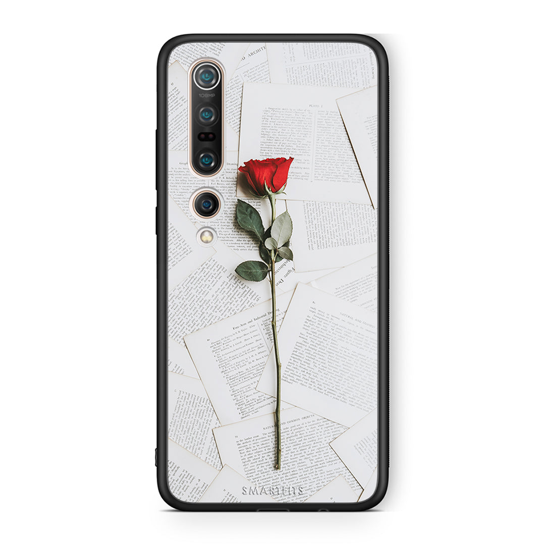 Xiaomi Mi 10 Pro Red Rose θήκη από τη Smartfits με σχέδιο στο πίσω μέρος και μαύρο περίβλημα | Smartphone case with colorful back and black bezels by Smartfits