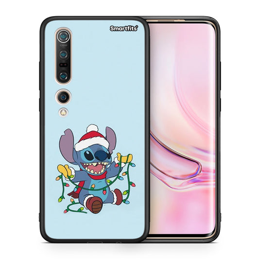 Θήκη Xiaomi Mi 10 Pro Santa Stich από τη Smartfits με σχέδιο στο πίσω μέρος και μαύρο περίβλημα | Xiaomi Mi 10 Pro Santa Stich case with colorful back and black bezels
