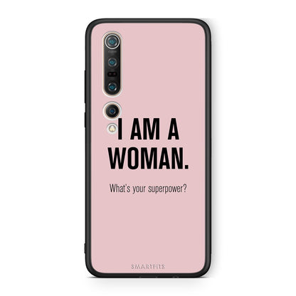 Xiaomi Mi 10 Pro Superpower Woman θήκη από τη Smartfits με σχέδιο στο πίσω μέρος και μαύρο περίβλημα | Smartphone case with colorful back and black bezels by Smartfits
