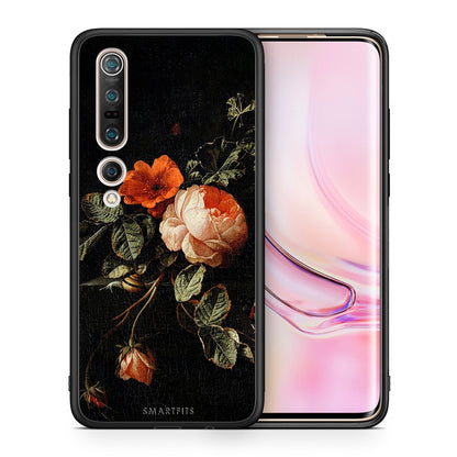 Θήκη Xiaomi Mi 10 Pro Vintage Roses από τη Smartfits με σχέδιο στο πίσω μέρος και μαύρο περίβλημα | Xiaomi Mi 10 Pro Vintage Roses case with colorful back and black bezels