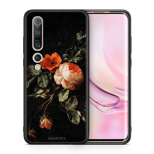 Θήκη Xiaomi Mi 10 Pro Vintage Roses από τη Smartfits με σχέδιο στο πίσω μέρος και μαύρο περίβλημα | Xiaomi Mi 10 Pro Vintage Roses case with colorful back and black bezels