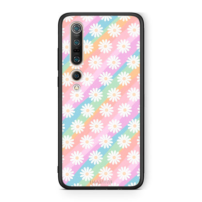 Xiaomi Mi 10 Pro White Daisies θήκη από τη Smartfits με σχέδιο στο πίσω μέρος και μαύρο περίβλημα | Smartphone case with colorful back and black bezels by Smartfits