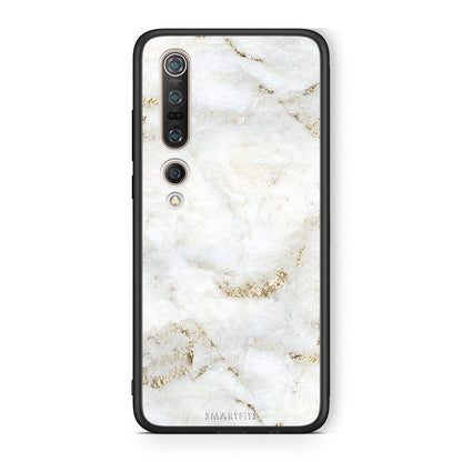 Xiaomi Mi 10 Pro White Gold Marble θήκη από τη Smartfits με σχέδιο στο πίσω μέρος και μαύρο περίβλημα | Smartphone case with colorful back and black bezels by Smartfits