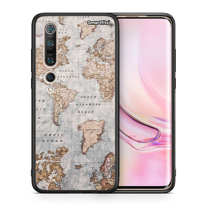 Θήκη Xiaomi Mi 10 Pro World Map από τη Smartfits με σχέδιο στο πίσω μέρος και μαύρο περίβλημα | Xiaomi Mi 10 Pro World Map case with colorful back and black bezels