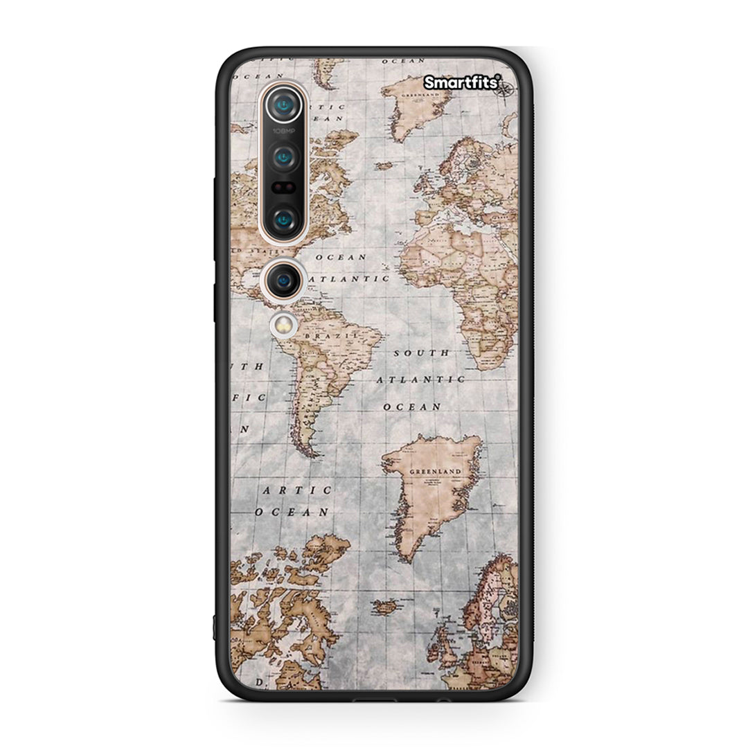 Xiaomi Mi 10 Pro World Map Θήκη από τη Smartfits με σχέδιο στο πίσω μέρος και μαύρο περίβλημα | Smartphone case with colorful back and black bezels by Smartfits