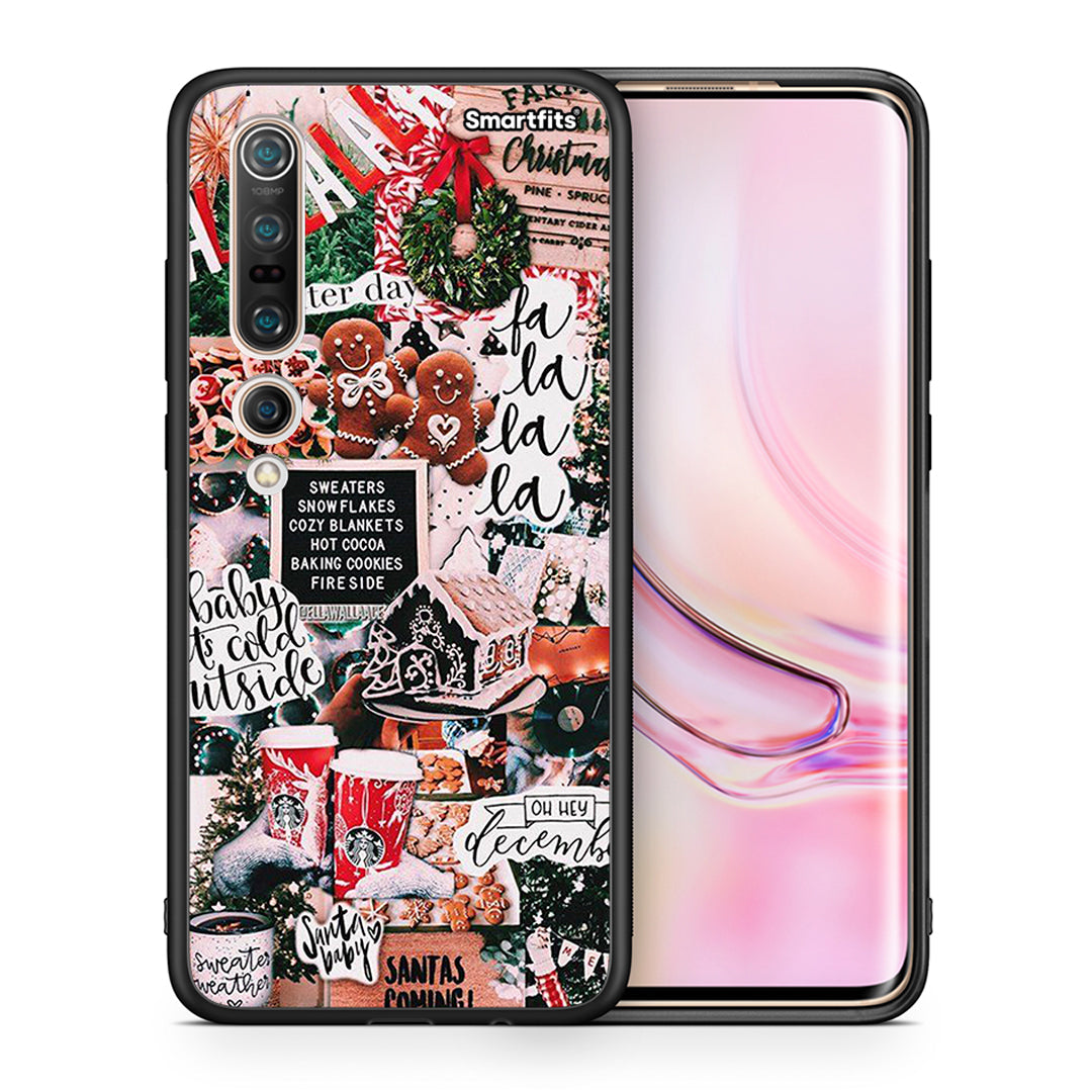 Θήκη Xiaomi Mi 10 Xmas Habbits από τη Smartfits με σχέδιο στο πίσω μέρος και μαύρο περίβλημα | Xiaomi Mi 10 Xmas Habbits case with colorful back and black bezels