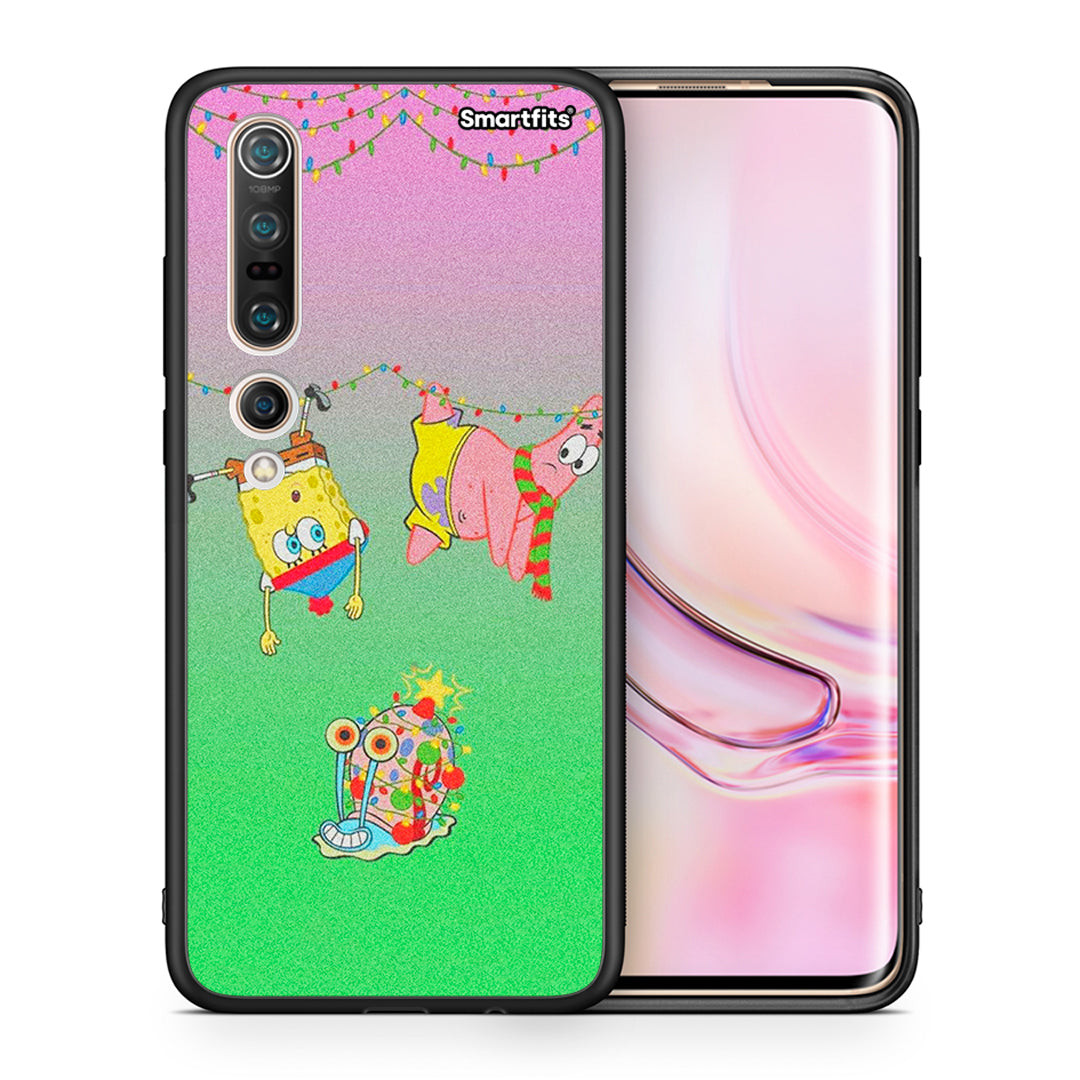 Θήκη Xiaomi Mi 10 Xmas Lights από τη Smartfits με σχέδιο στο πίσω μέρος και μαύρο περίβλημα | Xiaomi Mi 10 Xmas Lights case with colorful back and black bezels