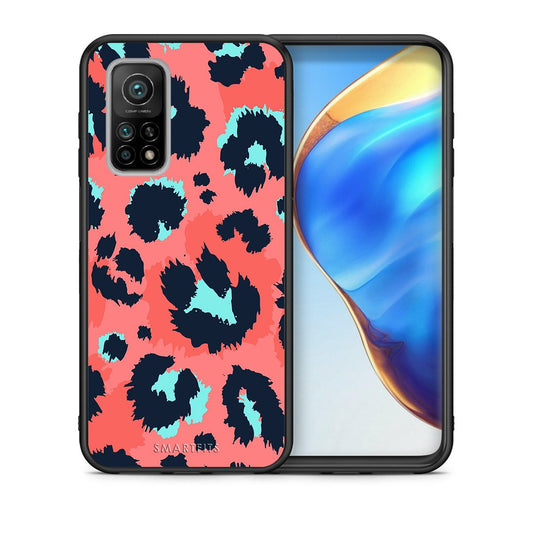 Θήκη Xiaomi Mi 10T/10T Pro Pink Leopard Animal από τη Smartfits με σχέδιο στο πίσω μέρος και μαύρο περίβλημα | Xiaomi Mi 10T/10T Pro Pink Leopard Animal case with colorful back and black bezels