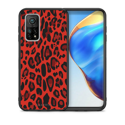 Θήκη Xiaomi Mi 10T/10T Pro Red Leopard Animal από τη Smartfits με σχέδιο στο πίσω μέρος και μαύρο περίβλημα | Xiaomi Mi 10T/10T Pro Red Leopard Animal case with colorful back and black bezels