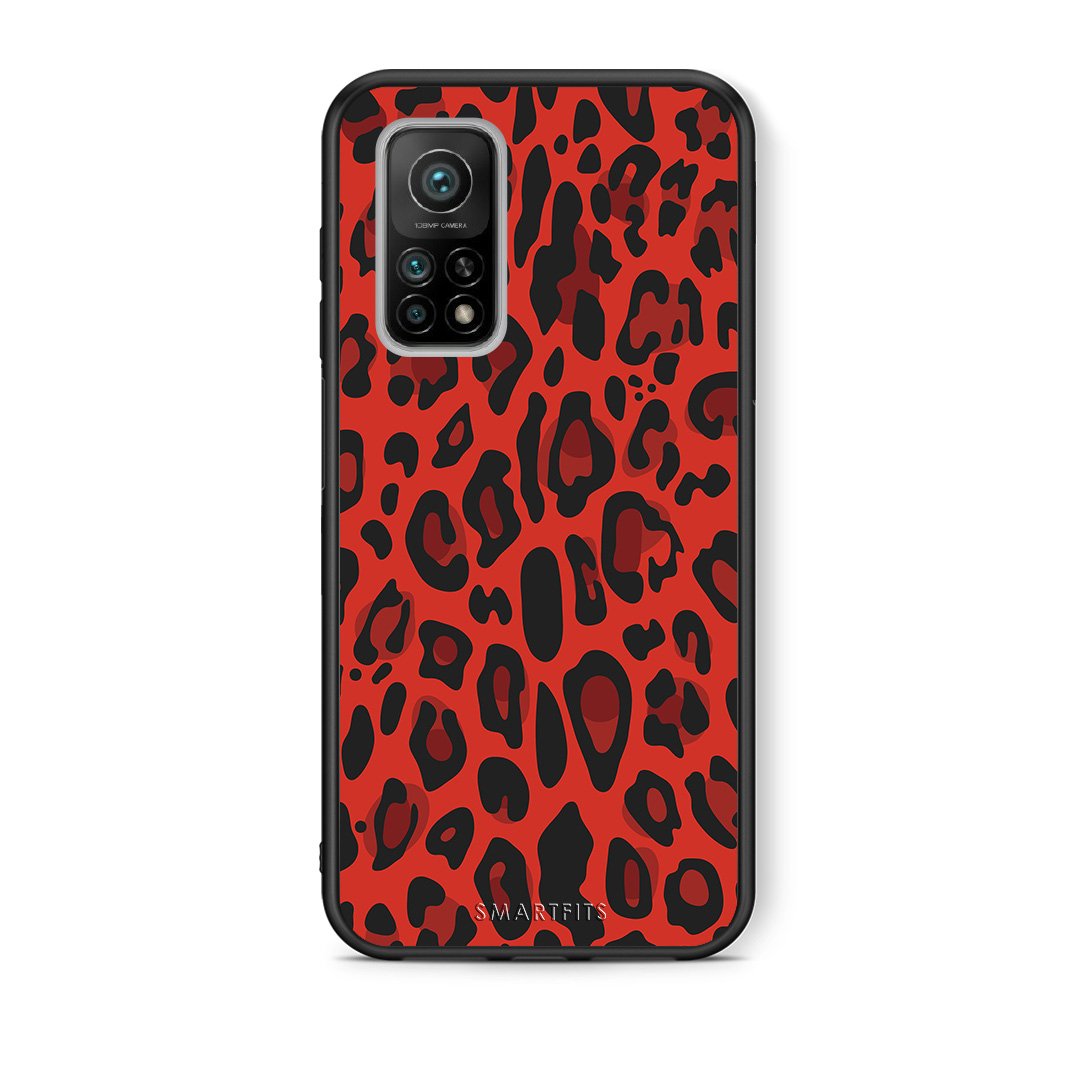 Θήκη Xiaomi Mi 10T/10T Pro Red Leopard Animal από τη Smartfits με σχέδιο στο πίσω μέρος και μαύρο περίβλημα | Xiaomi Mi 10T/10T Pro Red Leopard Animal case with colorful back and black bezels