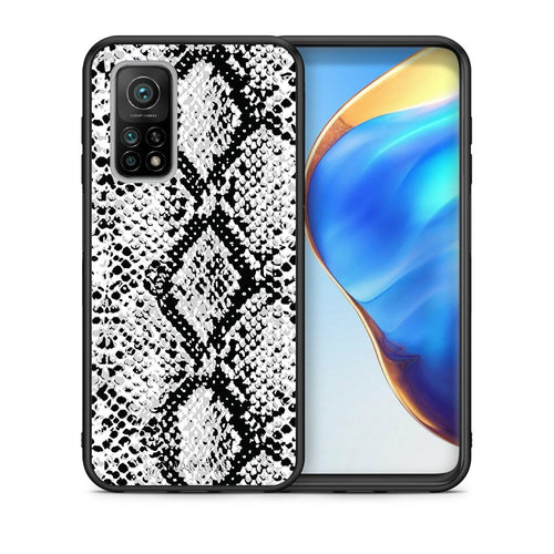 Θήκη Xiaomi Mi 10T/10T Pro White Snake Animal από τη Smartfits με σχέδιο στο πίσω μέρος και μαύρο περίβλημα | Xiaomi Mi 10T/10T Pro White Snake Animal case with colorful back and black bezels
