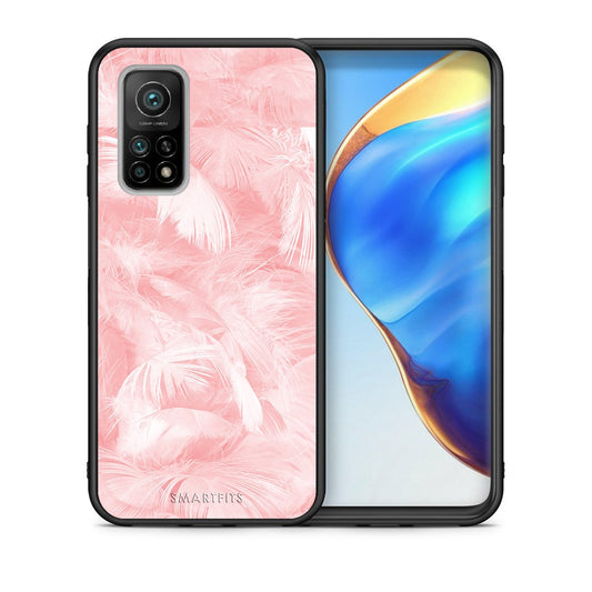 Θήκη Xiaomi Mi 10T/10T Pro Pink Feather Boho από τη Smartfits με σχέδιο στο πίσω μέρος και μαύρο περίβλημα | Xiaomi Mi 10T/10T Pro Pink Feather Boho case with colorful back and black bezels
