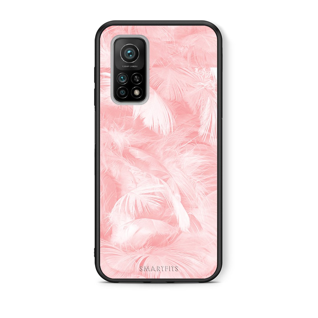 Θήκη Xiaomi Mi 10T/10T Pro Pink Feather Boho από τη Smartfits με σχέδιο στο πίσω μέρος και μαύρο περίβλημα | Xiaomi Mi 10T/10T Pro Pink Feather Boho case with colorful back and black bezels
