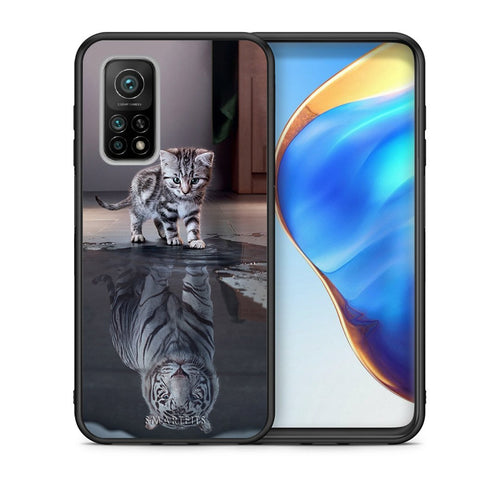 Θήκη Xiaomi Mi 10T/10T Pro Tiger Cute από τη Smartfits με σχέδιο στο πίσω μέρος και μαύρο περίβλημα | Xiaomi Mi 10T/10T Pro Tiger Cute case with colorful back and black bezels