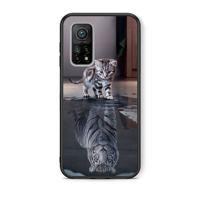 Θήκη Xiaomi Mi 10T/10T Pro Tiger Cute από τη Smartfits με σχέδιο στο πίσω μέρος και μαύρο περίβλημα | Xiaomi Mi 10T/10T Pro Tiger Cute case with colorful back and black bezels