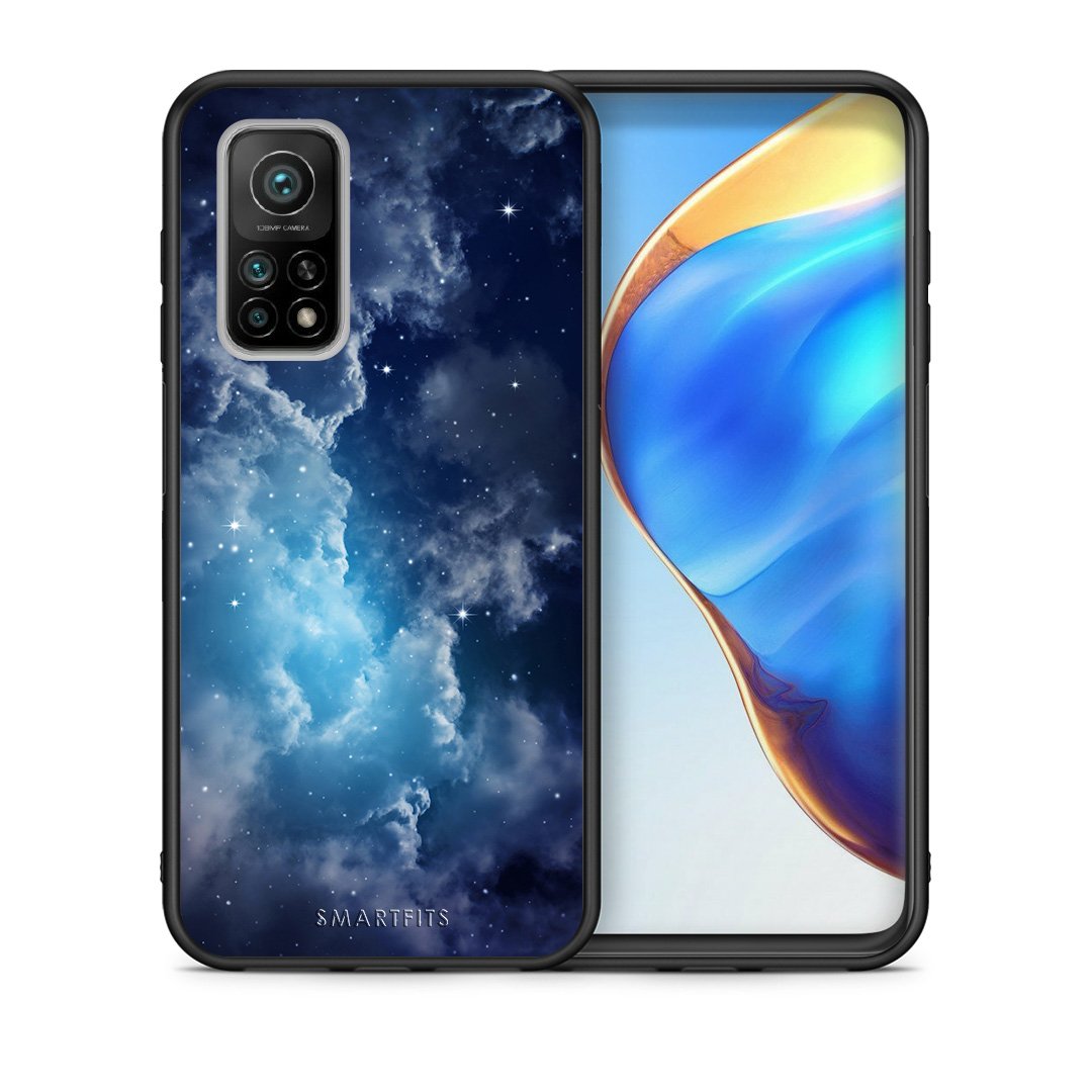 Θήκη Xiaomi Mi 10T/10T Pro Blue Sky Galaxy από τη Smartfits με σχέδιο στο πίσω μέρος και μαύρο περίβλημα | Xiaomi Mi 10T/10T Pro Blue Sky Galaxy case with colorful back and black bezels